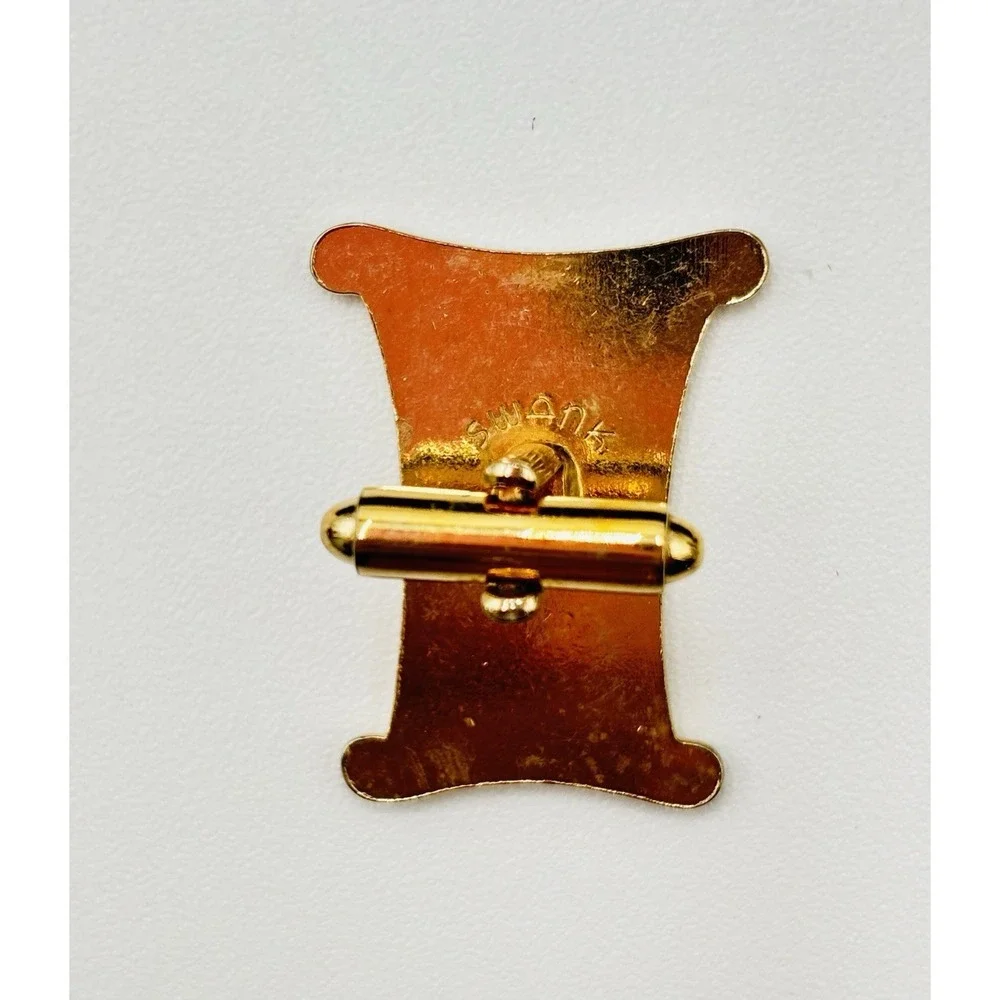 Vintage Hickok Swank Cufflinks Tie Bar Set Gold Tone Black Enamel Roman‎ Warrior